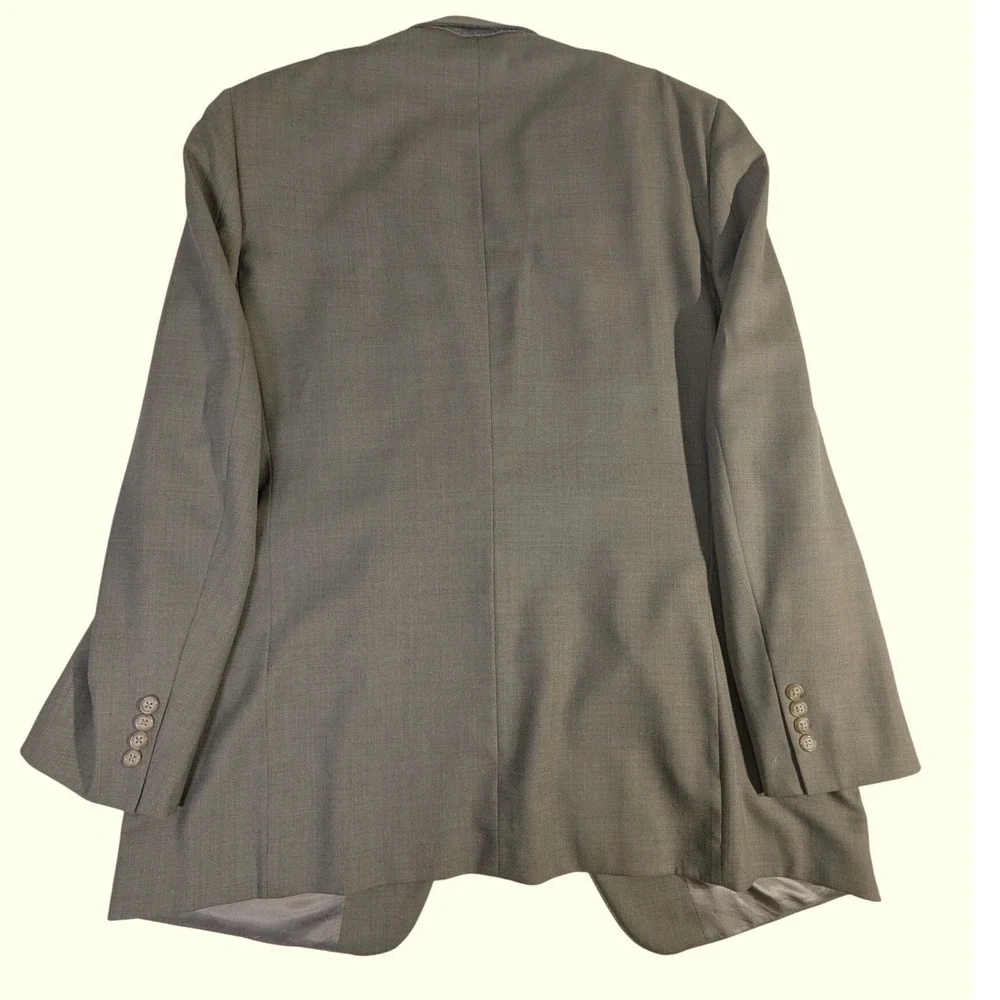 Tallia‎ Uomo Worsted Wool Jacket 44L Brown Made in USA Serra Super 110s
